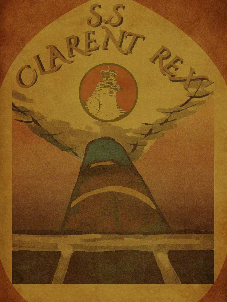 Original promotional poster for the S.S. Clarent Rex, 1910.